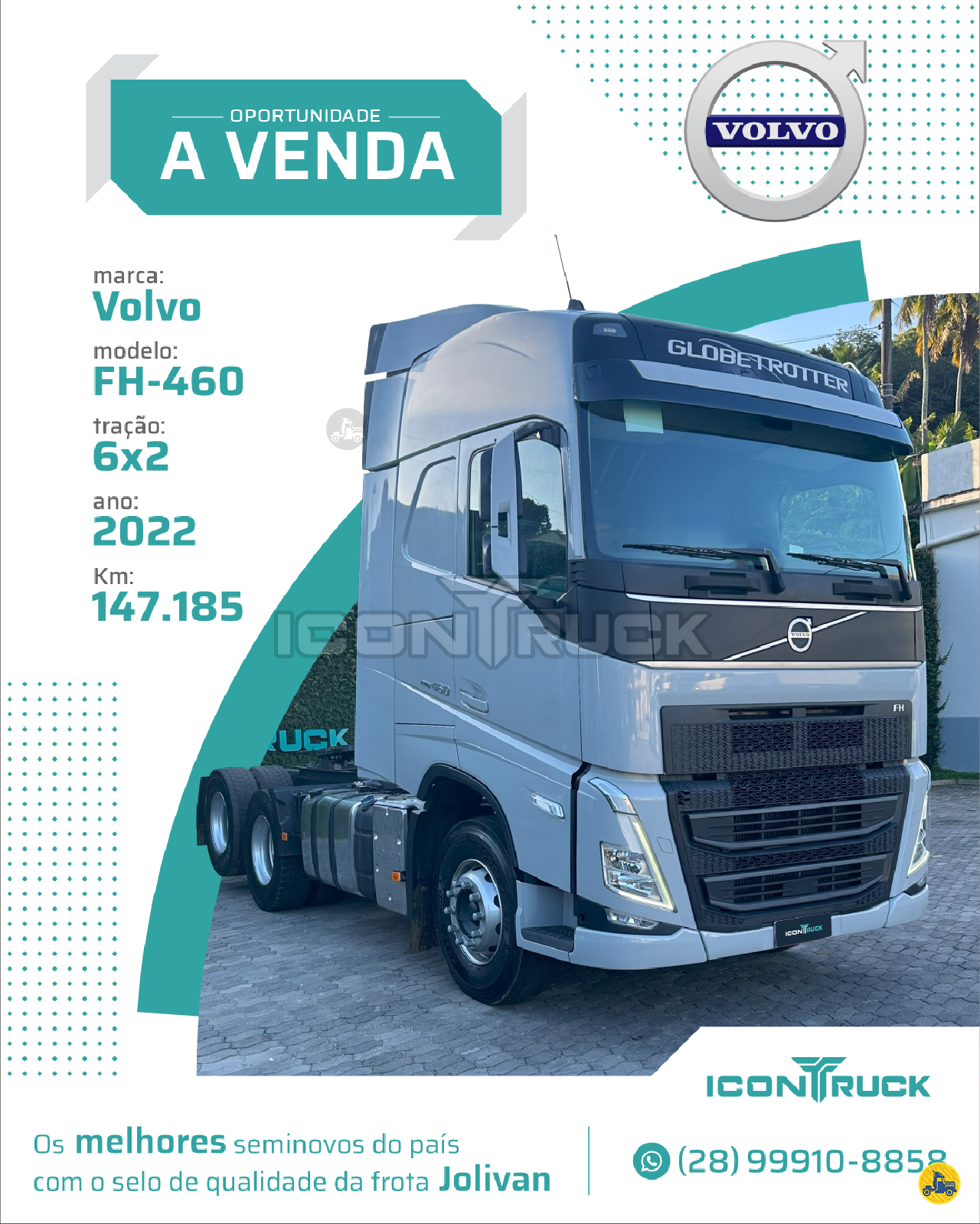 CAMINHAO VOLVO VOLVO FH 460 Cavalo Mecânico Cavalo 6x2 Icontruck -  Jolivan ICONHA ESPÍRITO SANTO ES